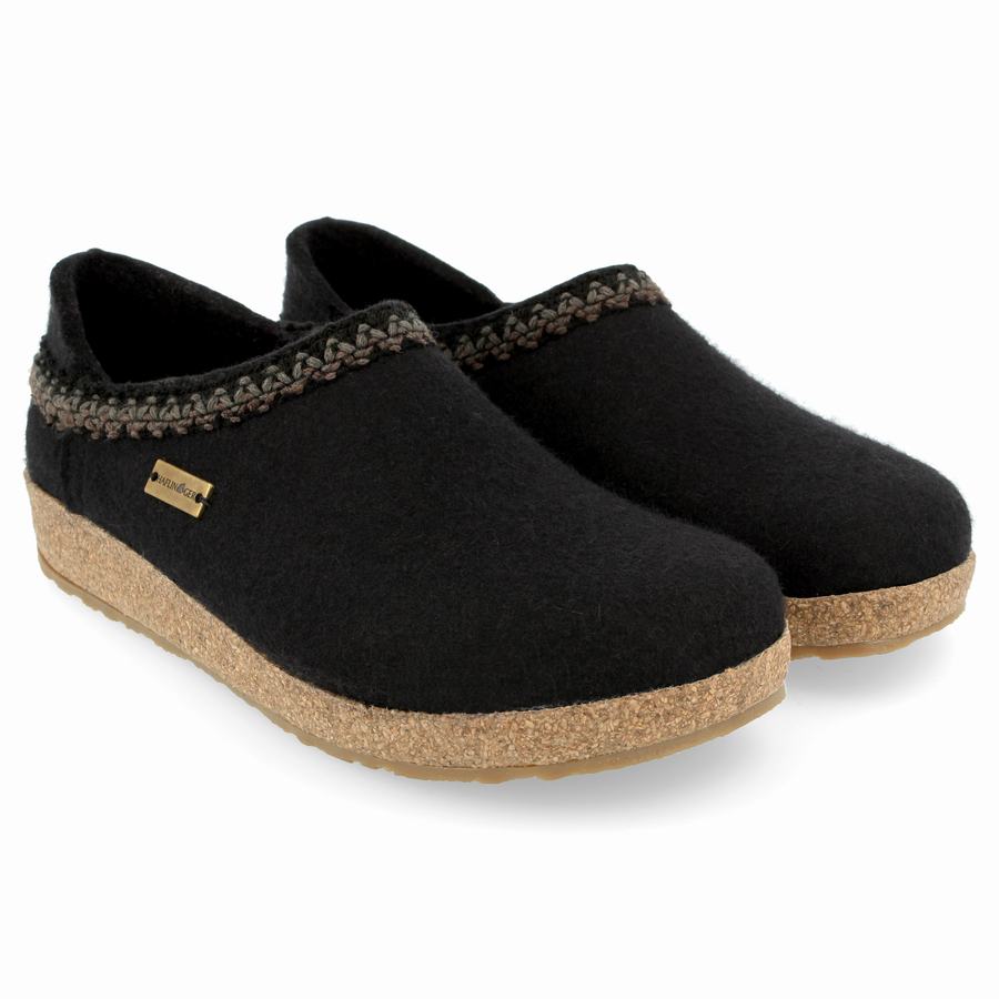 Haflinger Gzh Zigzag Træsko Dame Sort | RNT9350IX